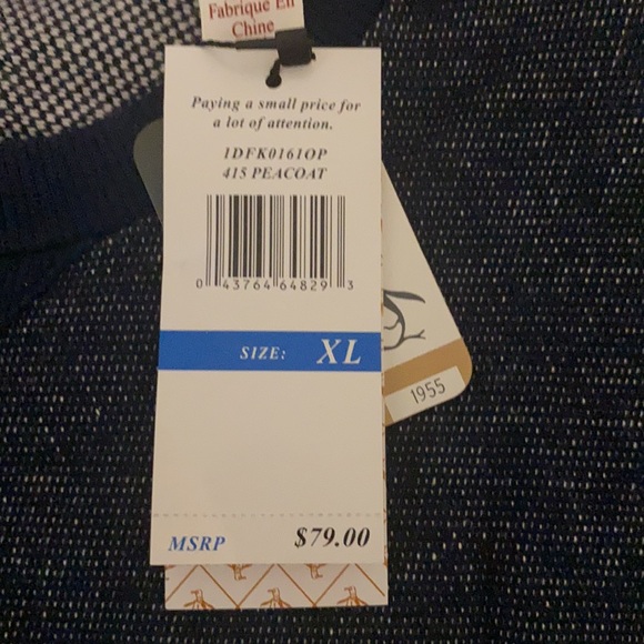 ORIGINAL PENGUIN Jacquard Navy Sweater
